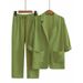 Women's Clothing Large Size Loose Temperament Casual Suit Cotton And Linen Long Sleeve Fashion Solid Color Sports Suit_ecoleips.com