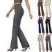 2025 Yoga Bell Bottom Pants, Women's High Waist, Hip Lifting, Wide Leg Casual Pants_ecoleips.com