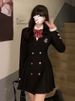 Sweet Style Suit Dress Korean Drama Main Character Waist Cinched Beautiful Skirt College Style High Waist Double Breaste..._ecoleips.com
