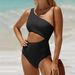 One-Shoulder Monokini – Sexy Solid Color Swimsuit For Women (S-XXL, Multiple Colors Available)_ecoleips.com