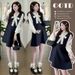 Autumn New Korean Fashion Shirt + Washed Denim 2-Piece Maternity Dress_ecoleips.com