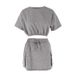 AC323 European And American 2024 Autumn New Cross-Border Women's Long-Sleeve Cropped Pocket Loose T-Shirt Short Skirt_ecoleips.com