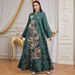 Women's Clothing Elegant Long Sleeve Sequin Embroidery Patchwork Arabian Dress Middle Eastern Style High Quality Evening Gown Modest Abaya Dress_ecoleips.com