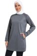Arabic Muslim Women's Hui Ethnic Sports Top Solid Color Sweatshirt Y025_ecoleips.com