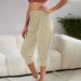 Women's High-Waisted Casual Trousers Capri Pants Stylish Harem Pants Fashion_ecoleips.com