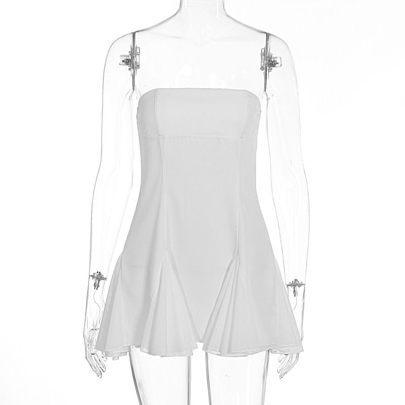 Summer New Arrival Women Fashion Sexy Pure Aesthetic Wrap Bust Backless Dress Casual Daily Evening Party Dress_ecoleips.com