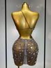 Sexy Sparkly Diamond Backless Short Dress 2025 Women Sleeveless Mesh See Through Evening Birthday Gown Singer Stage Outfit X47U_ecoleips.com
