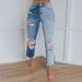Women's Clothing Jeans Women's Washed Gradient Straight Pants_ecoleips.com