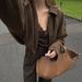 In Stock Women's Fashion Wholesale European And American Style Suede Texture Bomber Jacket Coat_ecoleips.com