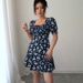 Summer Floral Print Stretch Dress – Square Neck, Puff Sleeves, A-Line Fit, Polyester Elegance (S-Xxl)_ecoleips.com