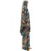 Hooded Headscarf Short Skirt Two-Piece Set Printed Floral Worship Fashion Ethnic Style Long Robe_ecoleips.com