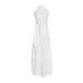 Women's Halter Neck Two Piece Dress Set Sleeveless Black White Color Block Irregular_ecoleips.com