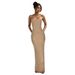 Elegant Back-Slit Sequin Evening Dress For Women – Stunning Off-Shoulder Formal Gown With High Waist (Black/Nude/White, S-Xxl)_ecoleips.com