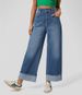 2025 Spring New European and American Cross border Fashion High waist Trousers Hem Straight Jeans Women's Casual Wide leg Pants_ecoleips.com