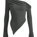 Women's Clothing Sexy Pullover Oblique Collar Texture Knitted Long Sleeve British Style Solid Color Off Shoulder Design Slim Tops For Women_ecoleips.com