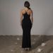 Sexy Elegant Women Bodycon Dress Asymmetric One‑Shoulder Design Open Back Patchwork Details Fashion Slimming Tight Party Dress_ecoleips.com