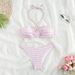 Women's Clothing Striped Swimsuit Sexy Three Point Bikini Split Swimsuit Women Summer_ecoleips.com
