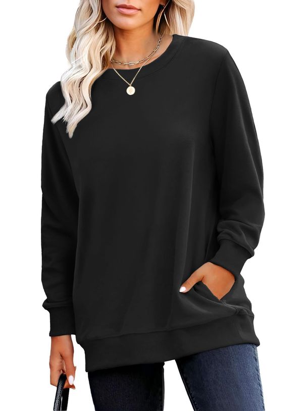 Women's Round Neck Autumn Sweatshirt Women's Fashion Solid Color Long Sleeve Pullover_ecoleips.com