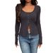 Diyun European And American Y2K Hot Girl Solid Color Long Sleeve Cardigan Sweater Women's Clothing 2025_ecoleips.com