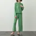 100% Cotton Women's Pajamas Two-Piece Sets Spring New Korean Casual Homewear Ladies Long-Sleeved Top + Elastic Waist Pants Suit_ecoleips.com