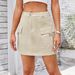 Women's Clothing Is Hard Washed Denim Workwear Short Skirt Skirt_ecoleips.com