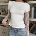 Women's Slim Fit Long Sleeve T-Shirt Lace Detail Blouse Sheer Panel Design Top_ecoleips.com