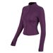 Women's Clothing Stand Collar Yoga Jacket Slim Fit Fleece Lined Fitness Sportswear For Autumn/Winter Polyester_ecoleips.com