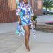 Women's Clothing Casual Printed Long Shirt And Shorts Two Piece Set Women's Fashion Outfit For Formal & Casual_ecoleips.com