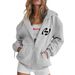 Women's Printed Cardigan Hooded Zip Up Long Sleeve Comfortable Stylish Loose Fitting Outerwear For Autumn Winter_ecoleips.com