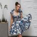 Women's Elegant Floral Print Tie Belt Bodycon Mini Dress – French Style Fall Party Gown 2026_ecoleips.com