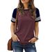 European And American Cross-Border Hot-Selling New Patchwork Gradient Short-Sleeve Women's Casual T-Shirt_ecoleips.com