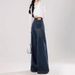 Plus-Size Relaxed Fit Jeans For Women – High-Waisted Wide-Leg Denim Pants With Flannel Lining (Dark Blue, S-2xl)_ecoleips.com