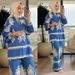 Verve 2025 Women's Muslim Fashion Casual Printed Loose Top And Pants Set_ecoleips.com