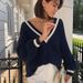 Aria Basics Aria Basics 2025 Autumn Winter European American Style Casual Stitching Contrast Color Slimming Loose Long_ecoleips.com