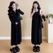 Autumn New Korean Style Embroidered Top + Pleated Tank Two-Piece Maternity Dress_ecoleips.com
