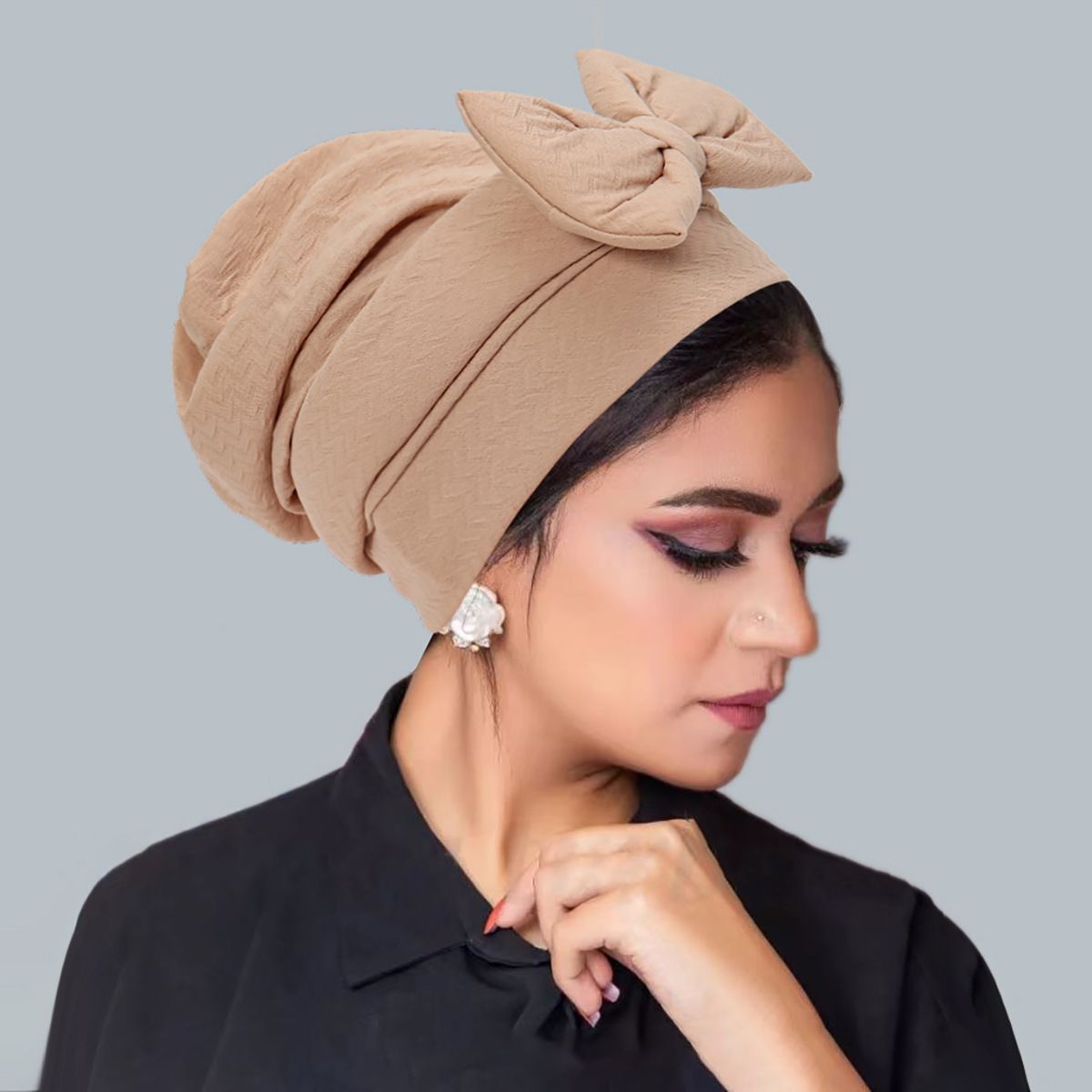 Women's Clothing New Pineapple Flower Activity Bow Ladies Muslim Headscarf Hat_ecoleips.com