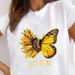European And American Cross-border Foreign Trade Women's Floral Butterfly Round-neck Printed Short-sleeve T-shirt Top_ecoleips.com