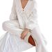 European And American Autumn New Pure Cotton Wrinkle Fabric Lace-up Sleeve Long Pants Loose Pajama Set Cross-border_ecoleips.com