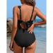 Women's Clothing One-Shoulder Lace Swimsuit – Conservative One-Piece Bikini With Ruffles For Beach & Pool (S-XXL, 6 Colors)_ecoleips.com