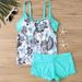 New European And American Foreign Trade Swimwear For Women, Sexy Printed Strap Tankini With Split-style Boxer Shorts,_ecoleips.com