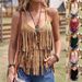 New Women's Sexy Tassel Camisole Style Hot Girl Western Style Vest_ecoleips.com
