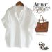 Women's Clothing Retro Style Short Sleeve Shirt Summer Fashion Loose Top White Bat Sleeve Collar All Match_ecoleips.com