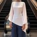 Women's Asymmetrical Butterfly Top Satin Solid Color Tie Detail European And American Style Foreign Trade Fashion Blouse for Autumn 2025_ecoleips.com
