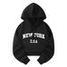 Unisex Short-Length Hooded Sweatshirt With Bold Letter Print – Trendy Pullover For Casual & Commute, Lightweight Polyester, Regular Fit_ecoleips.com