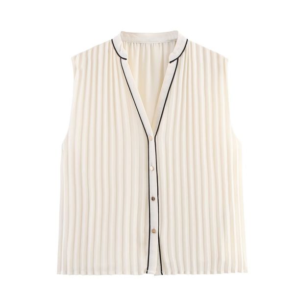 Women's Contrast Trim Blouse And Skirt Set, Elegant Office To Casual Two-Piece Outfit Comfortable & Breathable_ecoleips.com