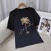 Women's Casual Round Neck Short Sleeve T-Shirt Multi-Color American Style Simple Fashionable Sports Top Solid Loose Printed_ecoleips.com