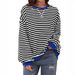 2026 Spring Simple Cross-Border Casual New Striped Pattern Round Neck Trendy Long Sleeve Pullover Color Block T-Shirt_ecoleips.com