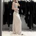 Suitable For All Seasons UMA WHITE Guangzhou Thirteen Factories Run Deng 2025 Spring New Casual For Women Tencel Mixed Linen Wide-leg Long Pants_ecoleips.com