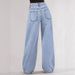 Women's High-Waisted Straight Leg Jeans – Trendy Baggy Fit, Stretch-Free Cotton Denim, Sweet & Edgy Streetwear Style_ecoleips.com