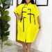 Women's Fashionable Loose Collared Shirt D3334 Short Sleeved Mid Length Cross Border Dress 2025 Foreign Trade Clothing_ecoleips.com